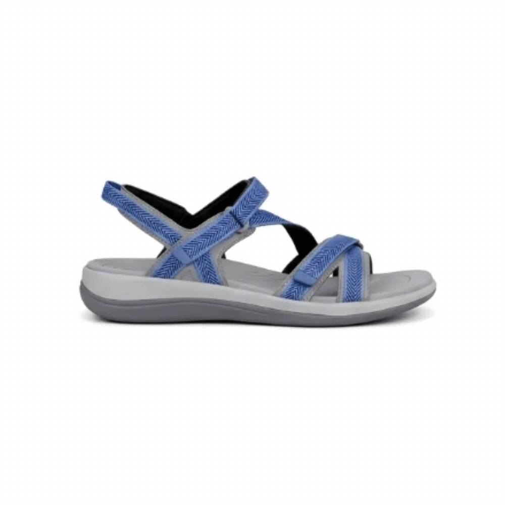 NEW ORTHOFEET women's orthopedic adjustable water friendly sandal in lake blue